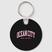 Ocean City New Jersey Nj Retro Preppy Throwback Wo Sleutelhanger (Voorkant)