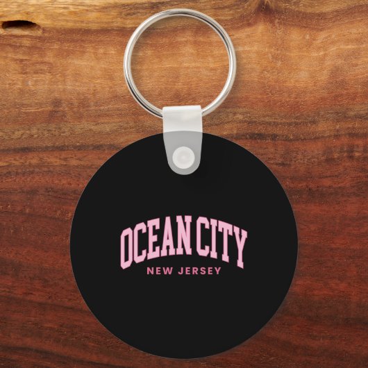 Ocean City New Jersey Nj Retro Preppy Throwback Wo Sleutelhanger (Voorkant)