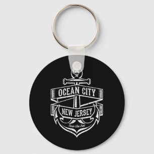 Ocean City New Jersey Nj Vintage Anker Ontwerp Gif Sleutelhanger