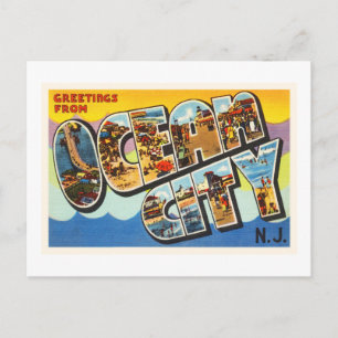 Ocean City New Jersey NJ Vintage Travel Briefkaart