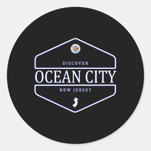 Ocean City New Jersey Ocean City NJ Ronde Sticker (Voorkant)