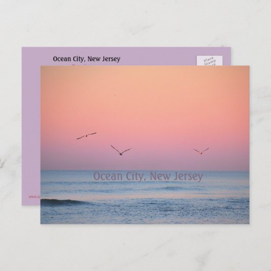 Ocean City, New Jersey Pastel Sunrise Briefkaart (Voorkant / Achterkant)