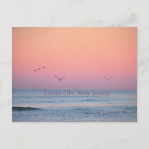 Ocean City, New Jersey Pastel Zonsopgang Ansichtka Aankondigingskaart