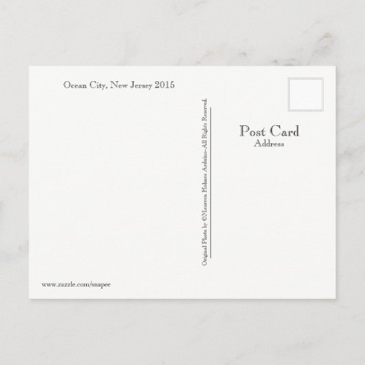 Ocean City, New Jersey Post Kaart-Beach Boat Aankondigingskaart (Achterkant)