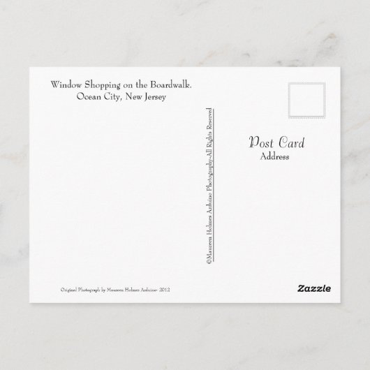 Ocean City, New Jersey Post Kaart - Marty's (Achterkant)