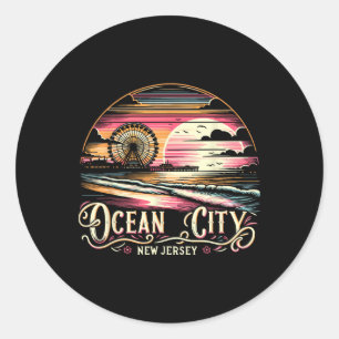 Ocean City New Jersey Reizen Zomer Familie Vakanti Ronde Sticker