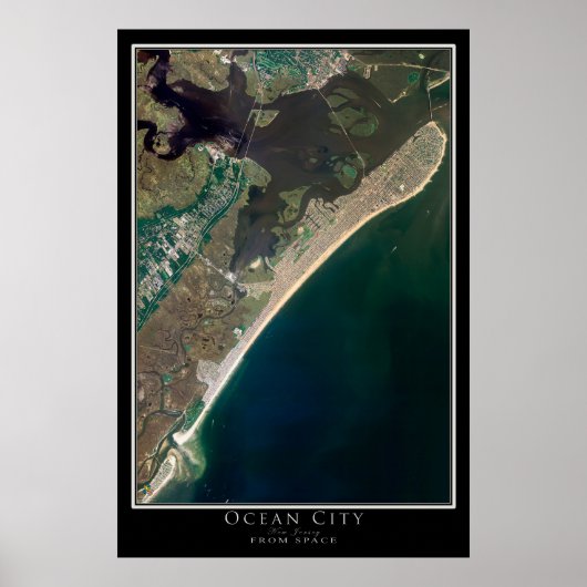 Ocean City New Jersey Satellite Poster Map (Voorkant)