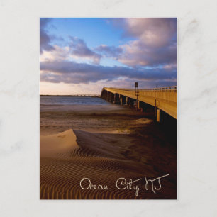 Ocean City New Jersey Sunset on Bridge Briefkaart