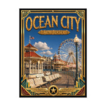 Ocean City New Jersey Vintage Art Deco Gouden Tijd