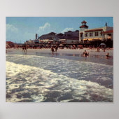 Ocean City NJ, Beach Scene, Boardwalk, 1950 Poster (Voorkant)