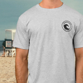 Ocean City NJ Black Ocean Wave Circle Design T-shirt