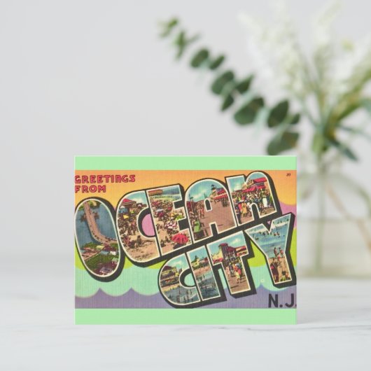 Ocean City NJ Groeten  Ansichtkaart Briefkaart (Staand voorkant)