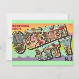 Ocean City NJ Groeten Ansichtkaart Briefkaart
