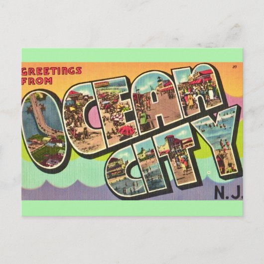 Ocean City NJ Groeten  Ansichtkaart Briefkaart (Voorkant)