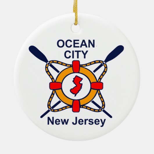 Ocean City NJ Keramisch Ornament (Achterkant)