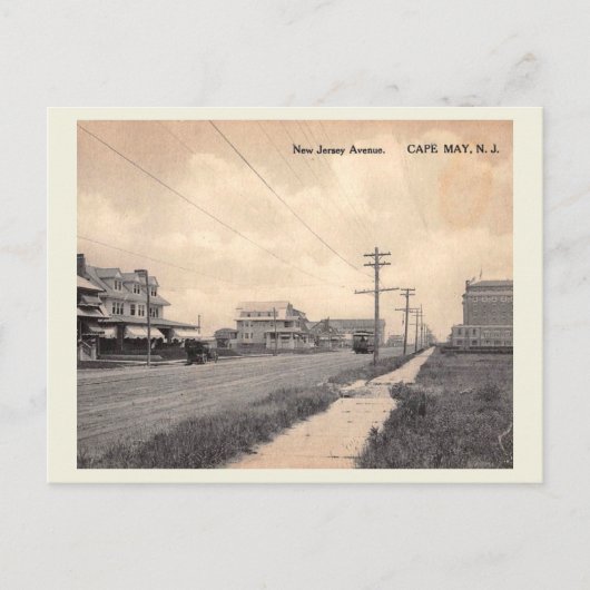 Ocean City NJ, New Jersey Ave,  stijl Briefkaart (Voorkant)