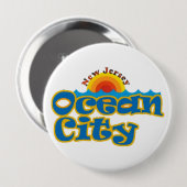 Ocean City NJ Ronde Button 4,0 Cm (Voorkant /achterkant)