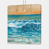 Ocean City, NJ Sunrise Waves kerstversiering Keramisch Ornament (Links)