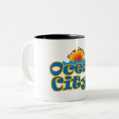 Ocean City NJ Tweekleurige Koffiemok (Voorkant links)