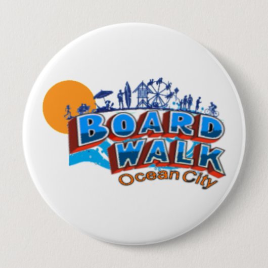 Ocean City. Ronde Button 4,0 Cm (Voorkant)