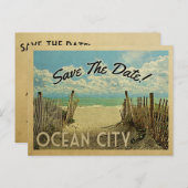 Ocean City Save the Date Beach Nautical Aankondigingskaart (Voorkant / Achterkant)