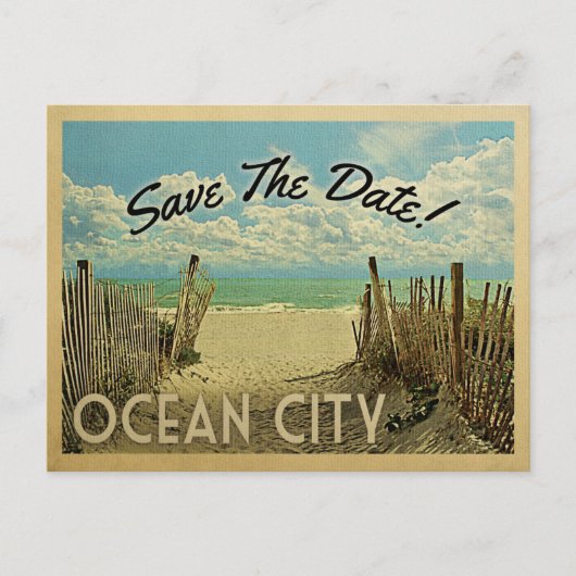 Ocean City Save the Date Beach Nautical Aankondigingskaart (Voorkant)