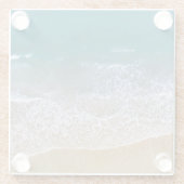 Ocean Clear Turquoise Water Sandy Beach Onderzette Glazen Onderzetter (Achterkant)