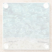 Ocean Clear Turquoise Water Sandy Beach Onderzette Glazen Onderzetter (Achterkant)