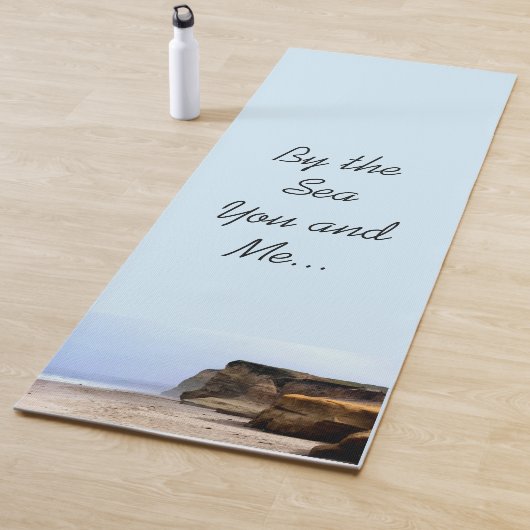 Ocean Cliffs Quote Yoga Mat (In situ)