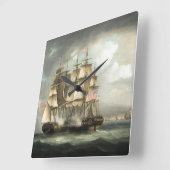 Ocean Clipper Sailing Ship Zee Boat Wall Clock Vierkante Klok (Hoek)