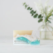 Ocean Coastal Beach Scene Modern Visitekaartje (Staand voorkant)