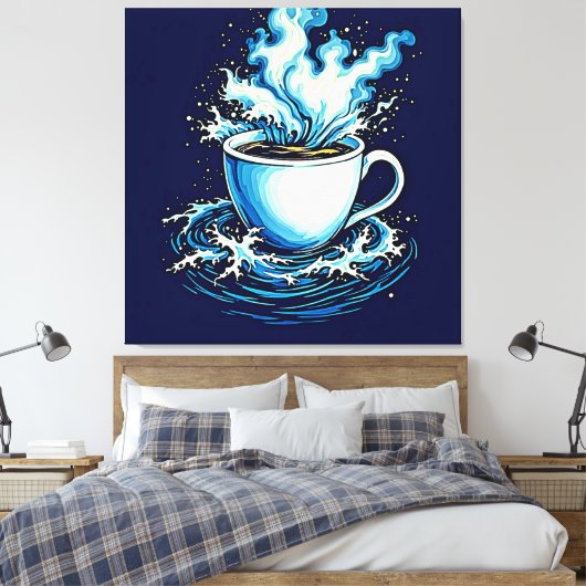 Ocean Coffee Dream Canvas Afdruk (Insitu (Slaapkamer))