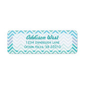 Ocean Colors Chevron Adresetiketten Etiket (Voorkant)
