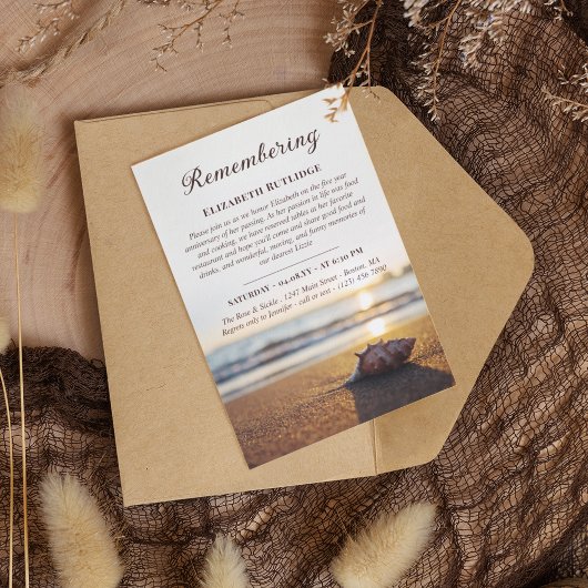 Ocean Conch Herdenking Death Jubileum Kaart