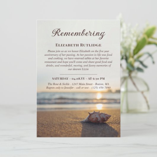 Ocean Conch Herdenking Death Jubileum Kaart (Staand voorkant)