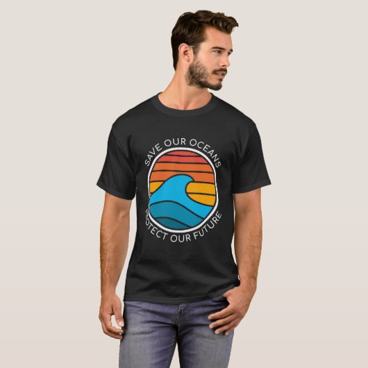 Ocean Conservation Quote Save Future Planet Water T-shirt (Voorkant volledig)