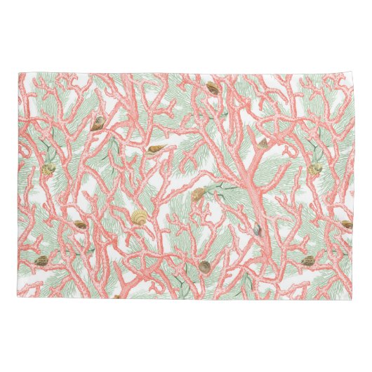 Ocean Coral Branches Seashells Pattern Kussensloop (Achterkant)