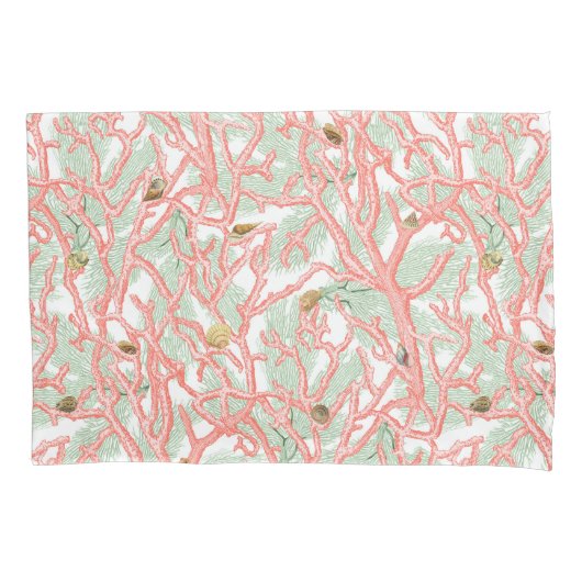 Ocean Coral Branches Seashells Pattern Kussensloop (Voorkant)
