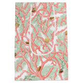 Ocean Coral Branches Seashells Pattern Medium Cadeauzakje (Achterkant)