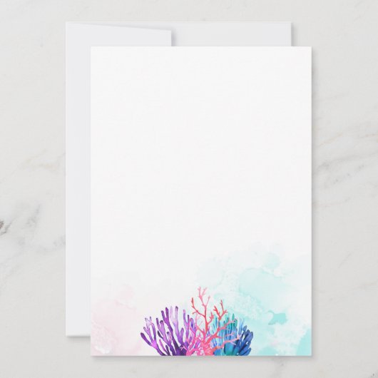 Ocean Coral bruiloft uitnodigingen (Achterkant)