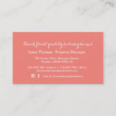 Ocean Coral oranje witte woning verhuren Visitekaartje (Achterkant)