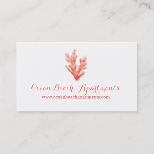 Ocean Coral oranje witte woning verhuren Visitekaartje (Voorkant)