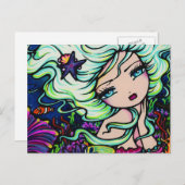 Ocean Coral Reef Starfish Mermaid Fantasy Briefkaa Briefkaart (Voorkant / Achterkant)