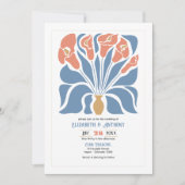 Ocean & Coral Sand Abstract Floral Boho Wedding Kaart (Voorkant)