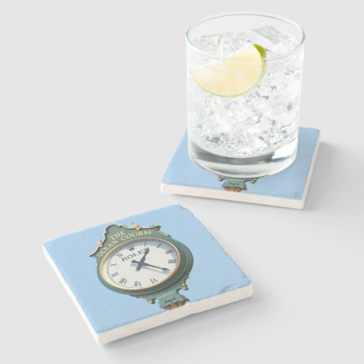 Ocean Course Clock, Kiawah Island, SC Marmer Coast Stenen Onderzetter (Zijkant)