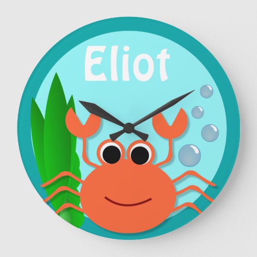 Ocean Crab Large Round Wall klok (Voorkant)