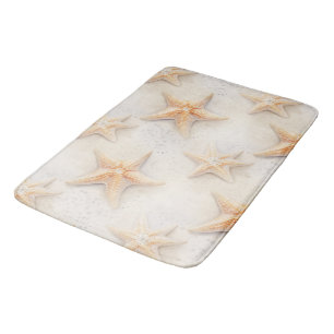 Ocean Cream Peach Beach Starfish Badmat