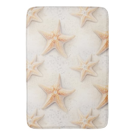 Ocean Cream Peach Beach Starfish Badmat (Voorkant Verticaal)
