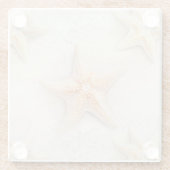 Ocean Cream Peach Beach Starfish Glazen Onderzetter (Achterkant)