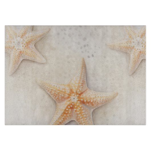 Ocean Cream Peach Beach Starfish Snijplank (Voorkant)